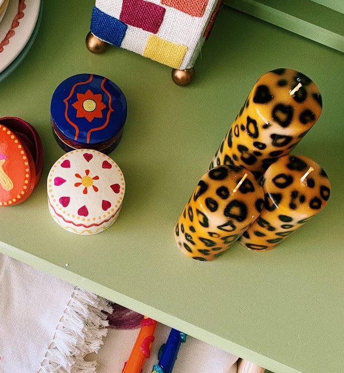Anna Nina Long Leopard Print Blunt Candle