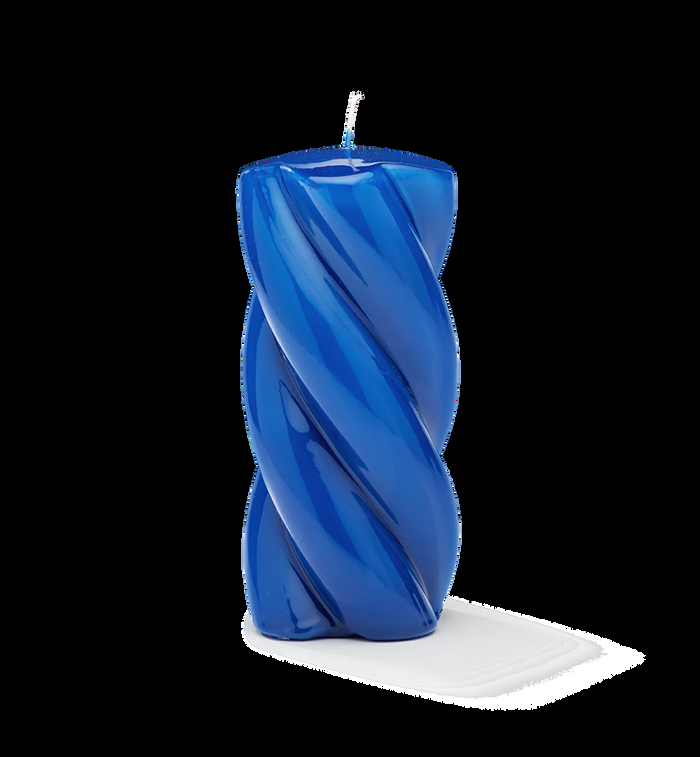 anna nina Long Twisted Blunt Candle Blue