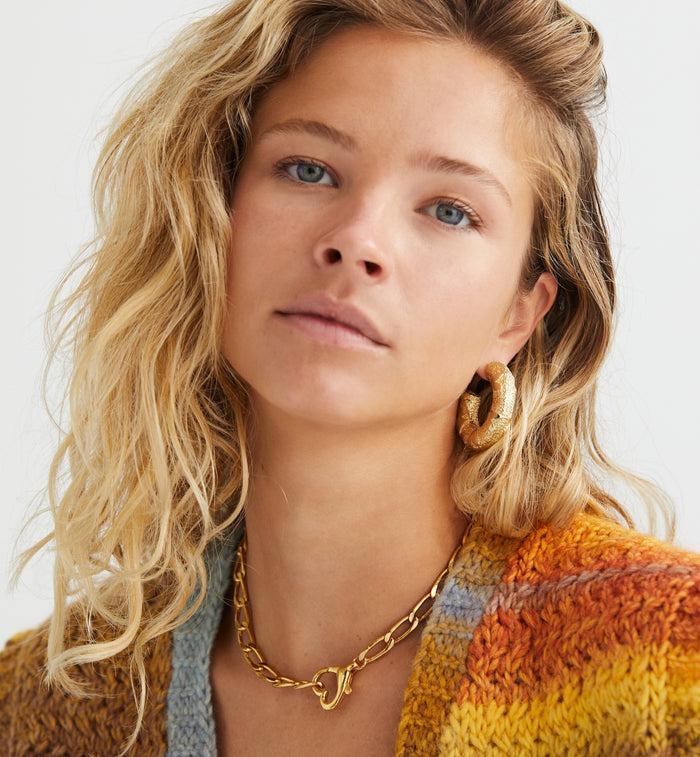 Anna Nina Love City Hoop Earrings (L) Gold Plated