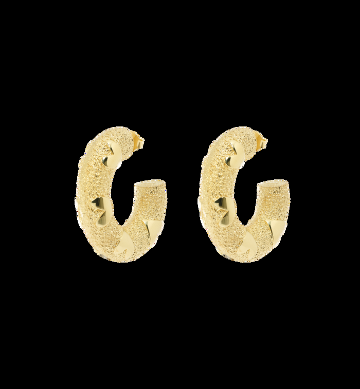 anna nina Love City Hoop Earrings (L) Gold Plated