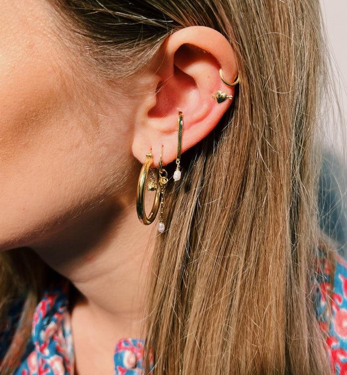 Anna Nina Love Story Hoop Earrings Gold Plated