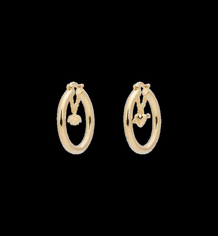 anna nina Love Story Hoop Earrings Gold Plated