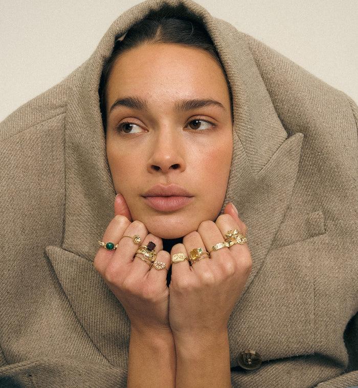 Anna Nina Lovebirds Ring 14K Yellow Gold