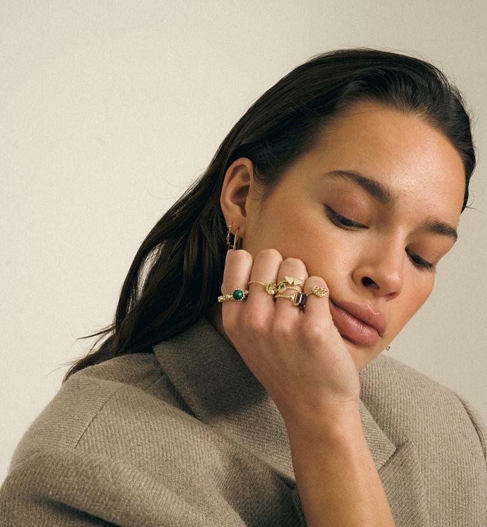 Anna Nina Lucky Clover Ring 14K Yellow Gold