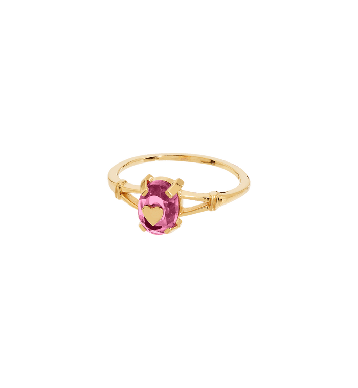 anna nina Lucky Fortune Heart Ring 14K Yellow Gold