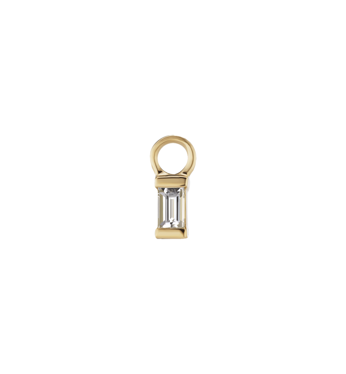 anna nina Maria Tash Diamond Baguette Charm 14K