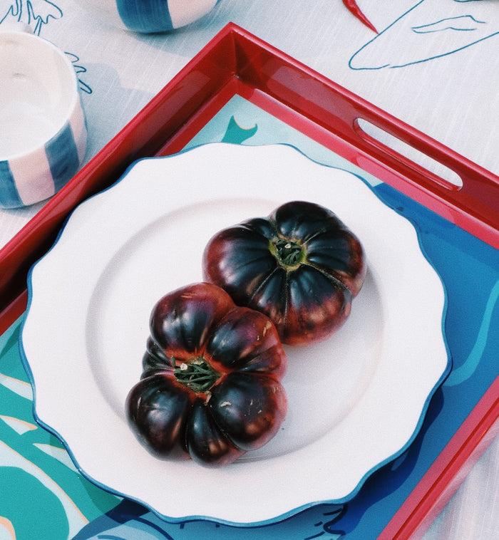 Anna Nina Marine Blue Scalloped Dinner Plate