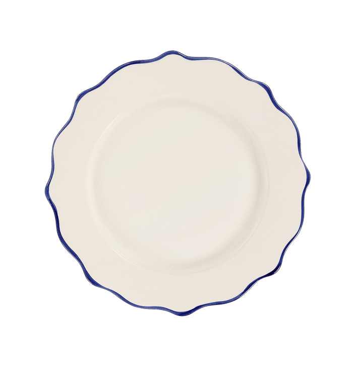 anna nina Marine Blue Scalloped Dinner Plate