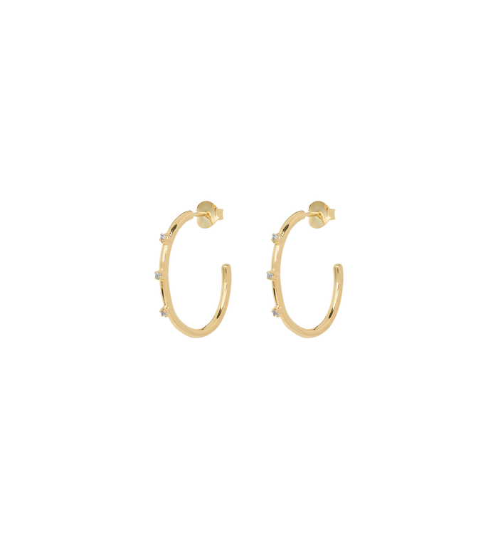 anna nina Medium Lumière Hoop Earrings Gold Plated