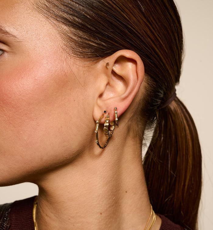 Anna Nina Medium Lumière Hoop Earrings Gold Plated