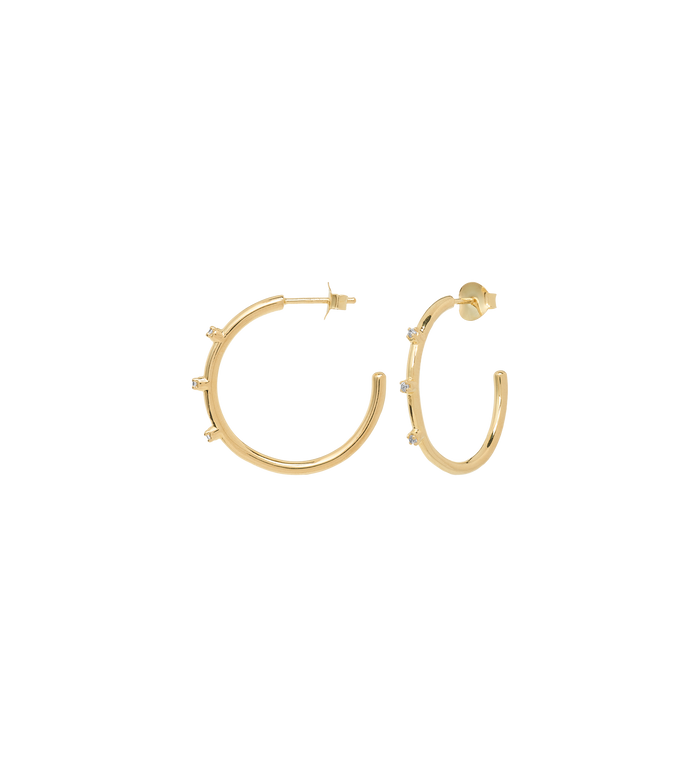 Anna Nina Medium Lumière Hoop Earrings Gold Plated