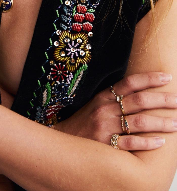 Anna Nina Meteoric Shower Ring 14K Yellow Gold