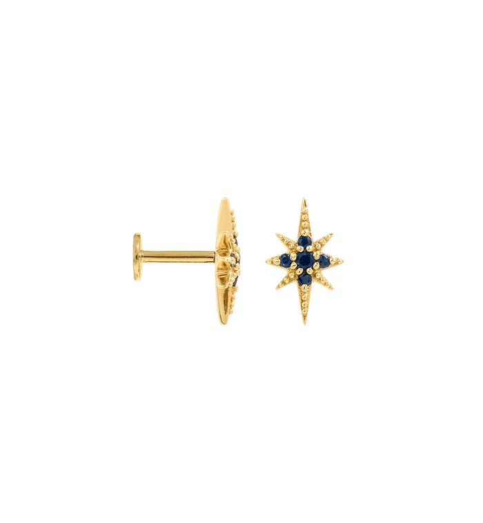 anna nina Midnight Mimosa Piercing Front 14K