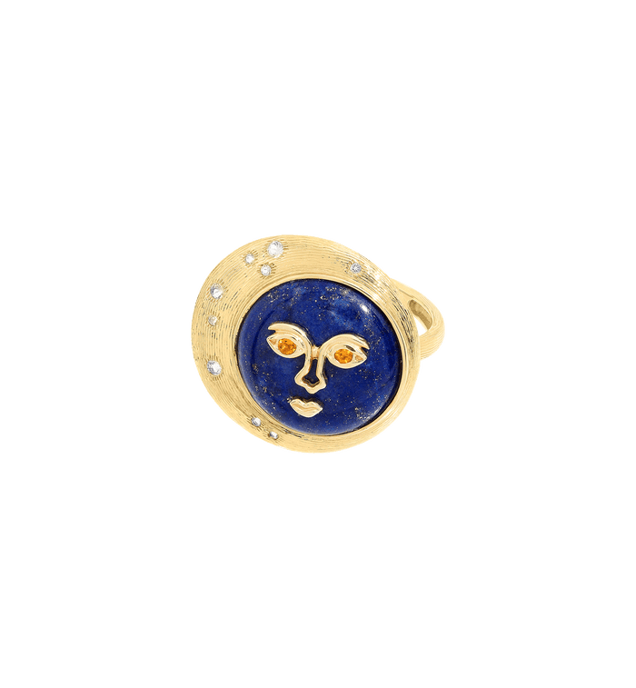 anna nina Moon Eclipse Ring 14K Yellow Gold
