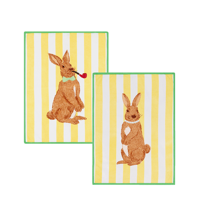 anna nina Mr and Mrs Rabbit Teatowel Set