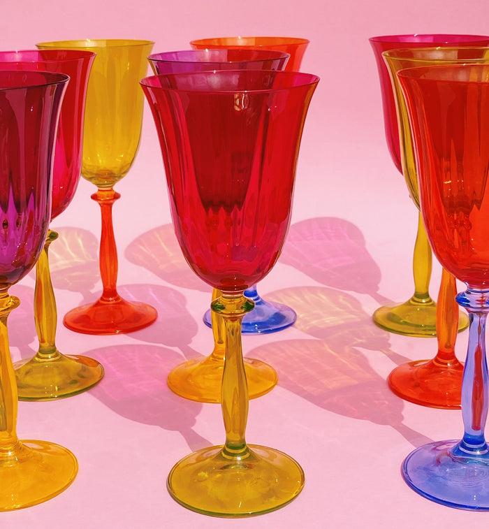 Anna Nina Multicoloured Optic Wine Glass Set Of 4
