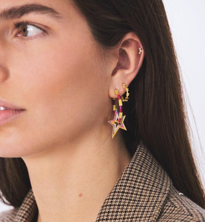 Anna Nina Novocaine Hoop Earrings Silver