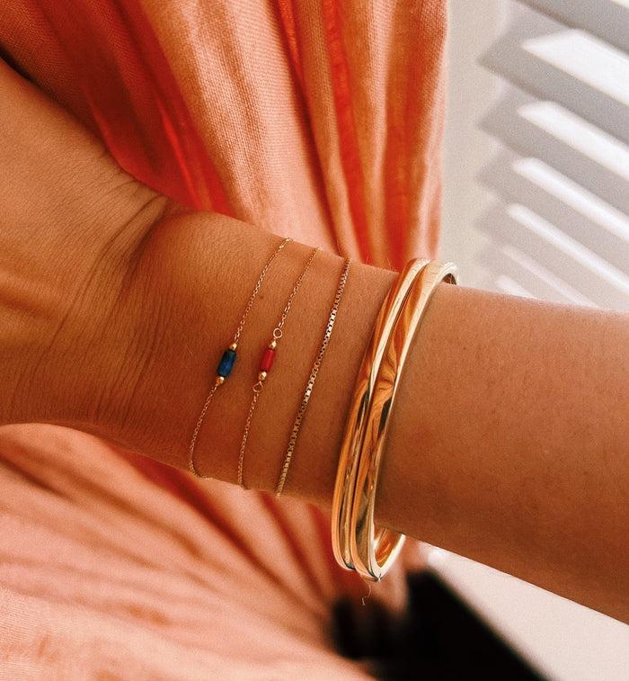 Anna Nina Oval Hinge Bangle 14K