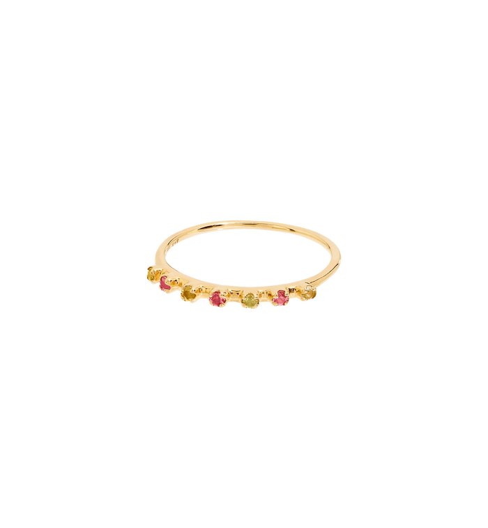 anna nina Pastel Rainbow Ring 14K Yellow Gold
