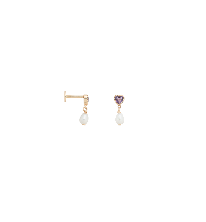 anna nina Pearly Love Piercing Front 14K