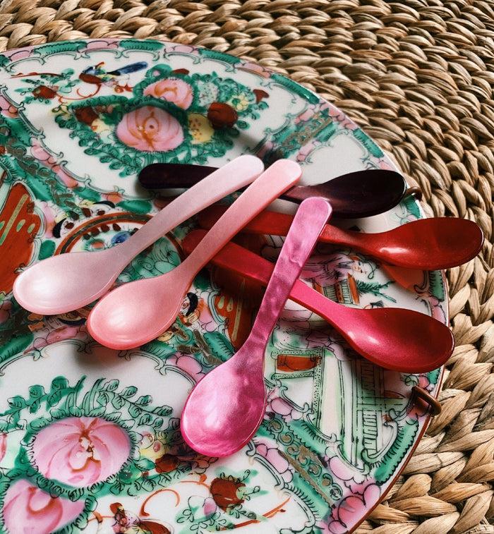 Anna Nina Pink Acrylic Teaspoon Set