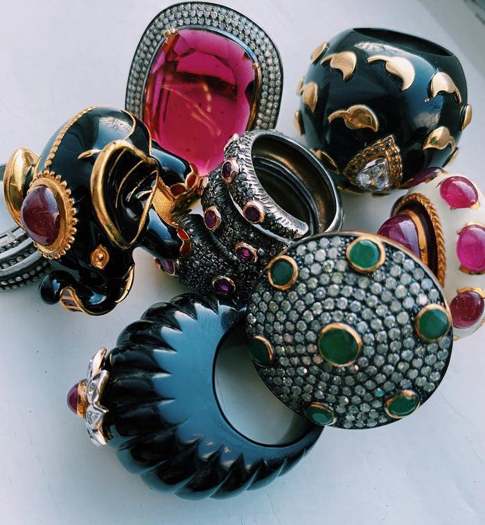 Anna Nina Pink City Ring Gold Plated