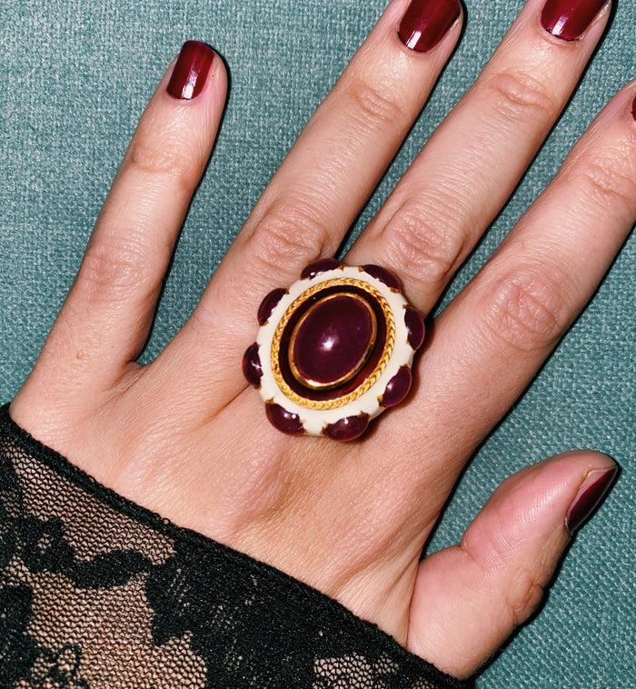 Anna Nina Pink City Ring Gold Plated