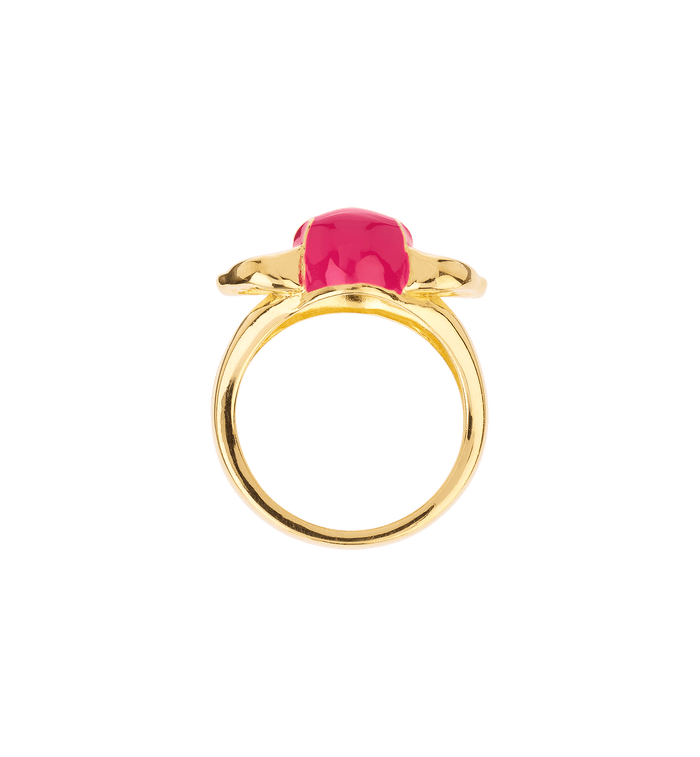 Anna Nina Pink Elephant Ring Silver