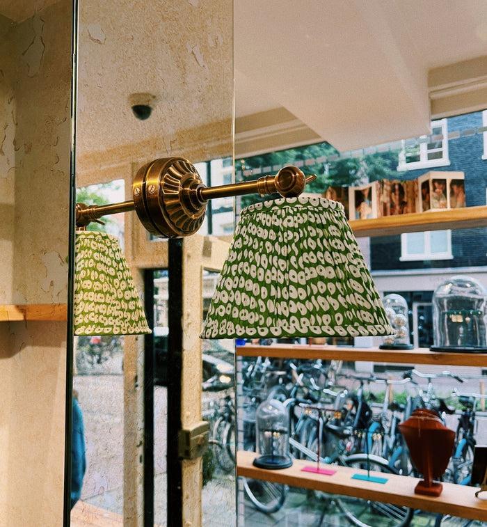 Anna Nina Pooky Green Ikat Cotton Lampshade