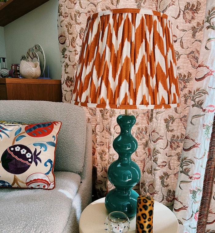 Anna Nina Pooky Orange Ikat Linen Lampshade