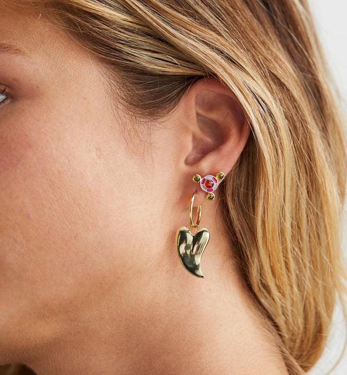 Anna Nina Psychedelic Heart Charm Silver