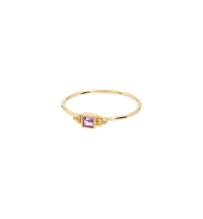 anna nina Purple Honeysuckle Ring 14K Yellow Gold