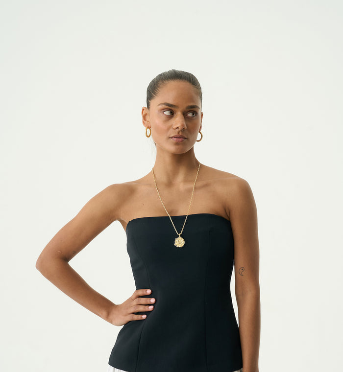 Anna Nina Radiant Plain Necklace Gold Plated