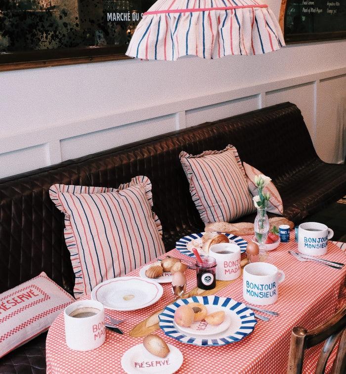 Anna Nina Rayure Frill Cushion