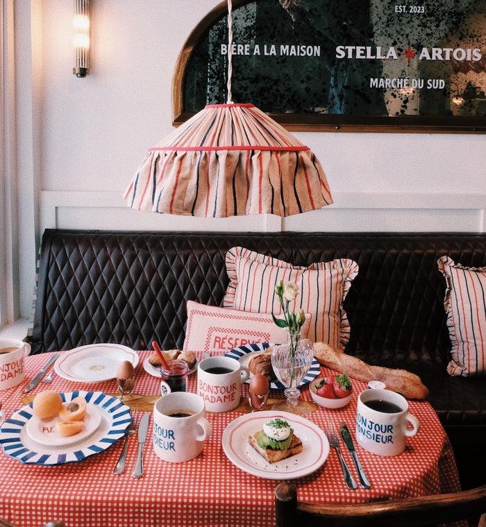 Anna Nina Rayure Frill Lamp