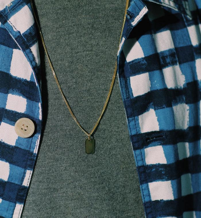 Anna Nina Rectangle Engraving Pendant 14K