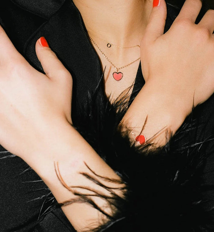 Anna Nina Red Heart Bracelet 14K