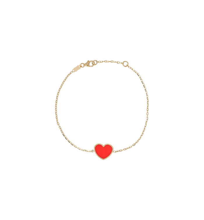 anna nina Red Heart Bracelet 14K