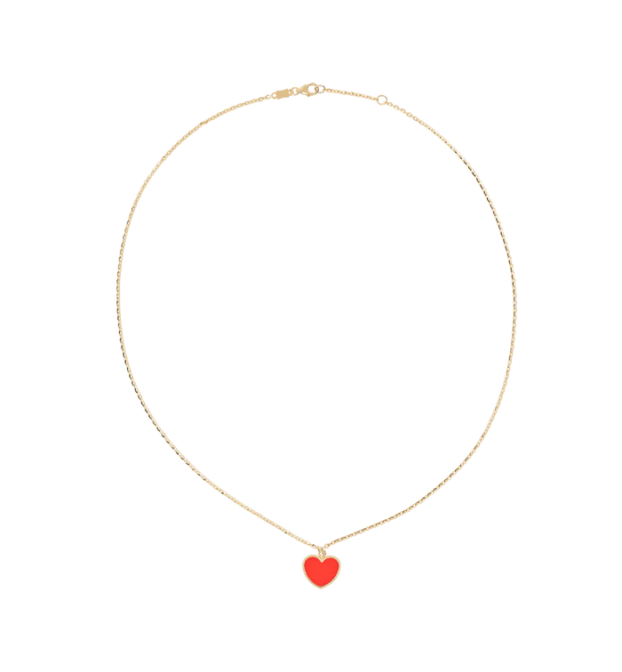 anna nina Red Heart Necklace 14K
