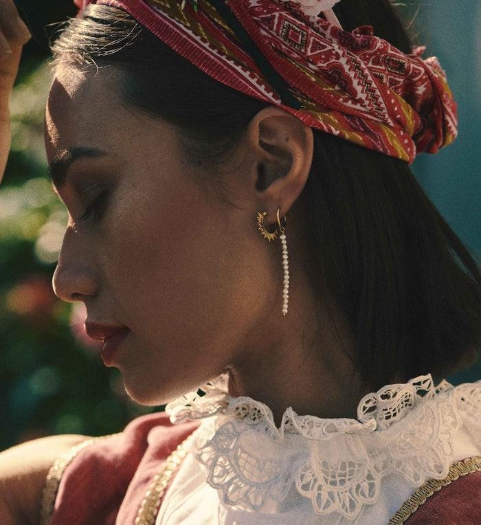 Anna Nina Rising Sun Ring Earrings Silver