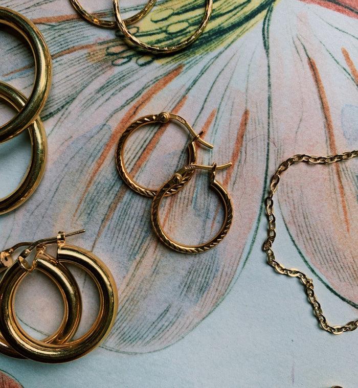 Anna Nina Rope Plain Hoop Earrings Silver