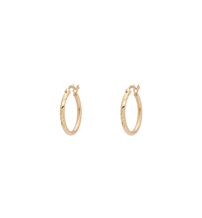 anna nina Rope Plain Hoop Earrings Silver