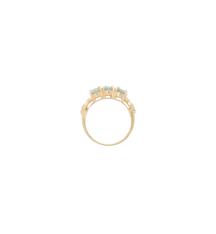 Anna Nina Rose Aquamarine Ring 14K Yellow Gold