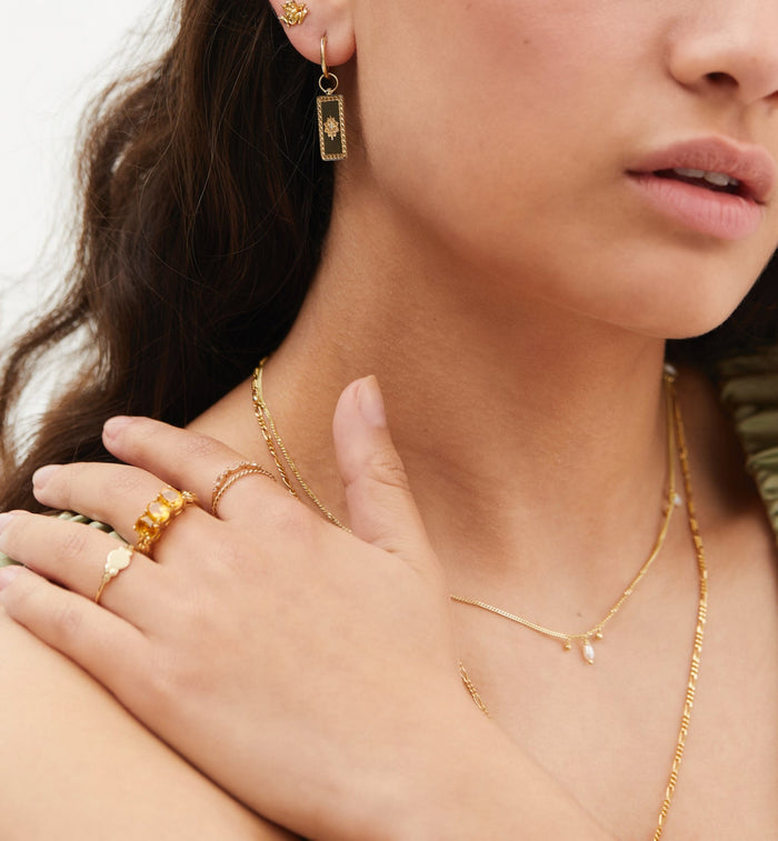 Anna Nina Rose Citrine Ring 14K Yellow Gold