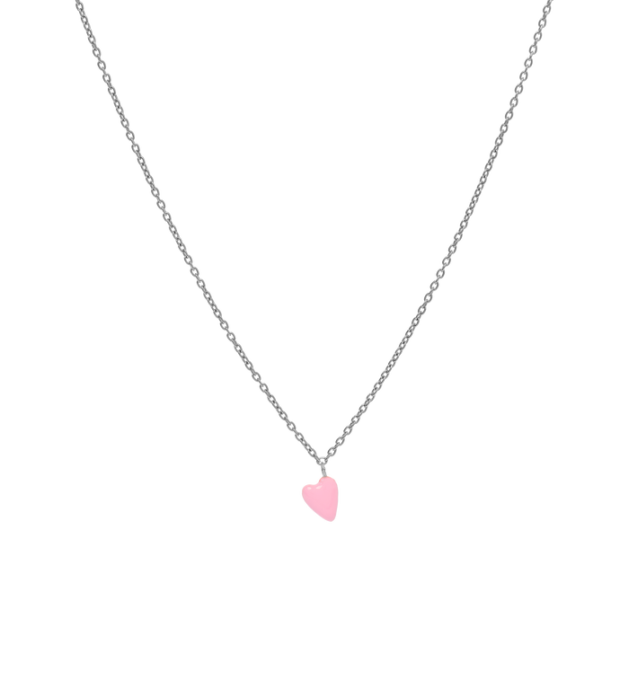 Anna Nina Rose Heart Beat Necklace Silver