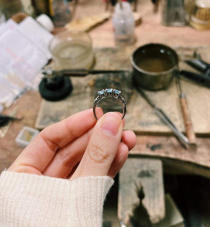 Anna Nina Rose Ring W/G 14K White Gold