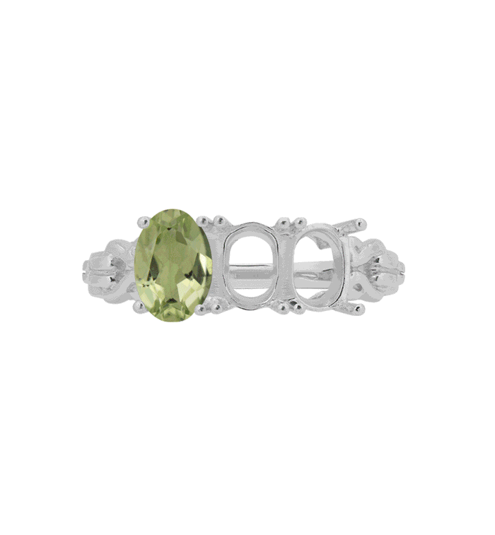 anna nina Rose Ring W/G 14K White Gold