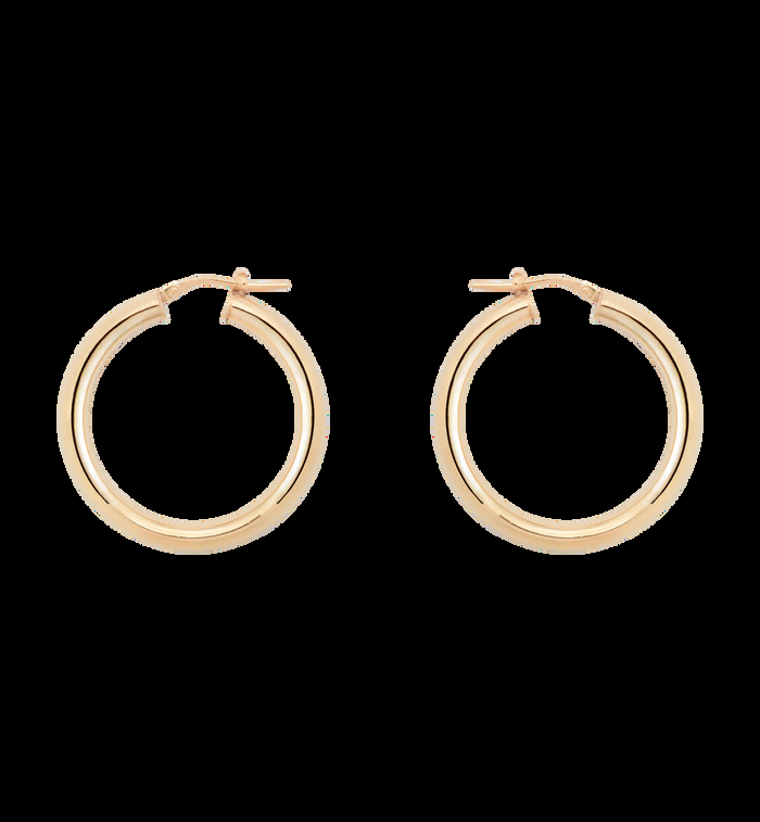Anna Nina Round Plain Hoop Earrings Silver