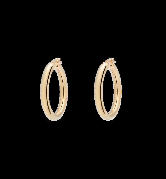 anna nina Round Plain Hoop Earrings Silver