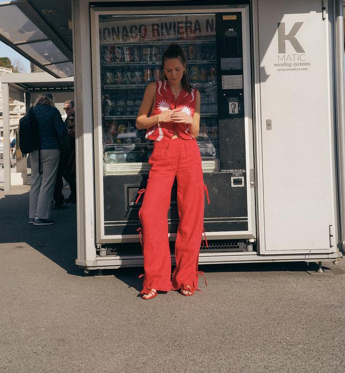 Anna Nina Ruby Bow Pants Red